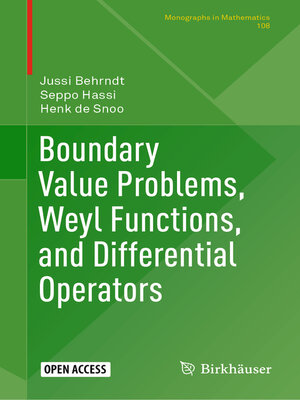 cover image of Boundary Value Problems, Weyl Functions, and Differential Operators